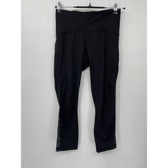 Lululemon Woman’s  Leggings Cropped Capris Mesh Panel Black  Size‎ 5 - Picture 1 of 6